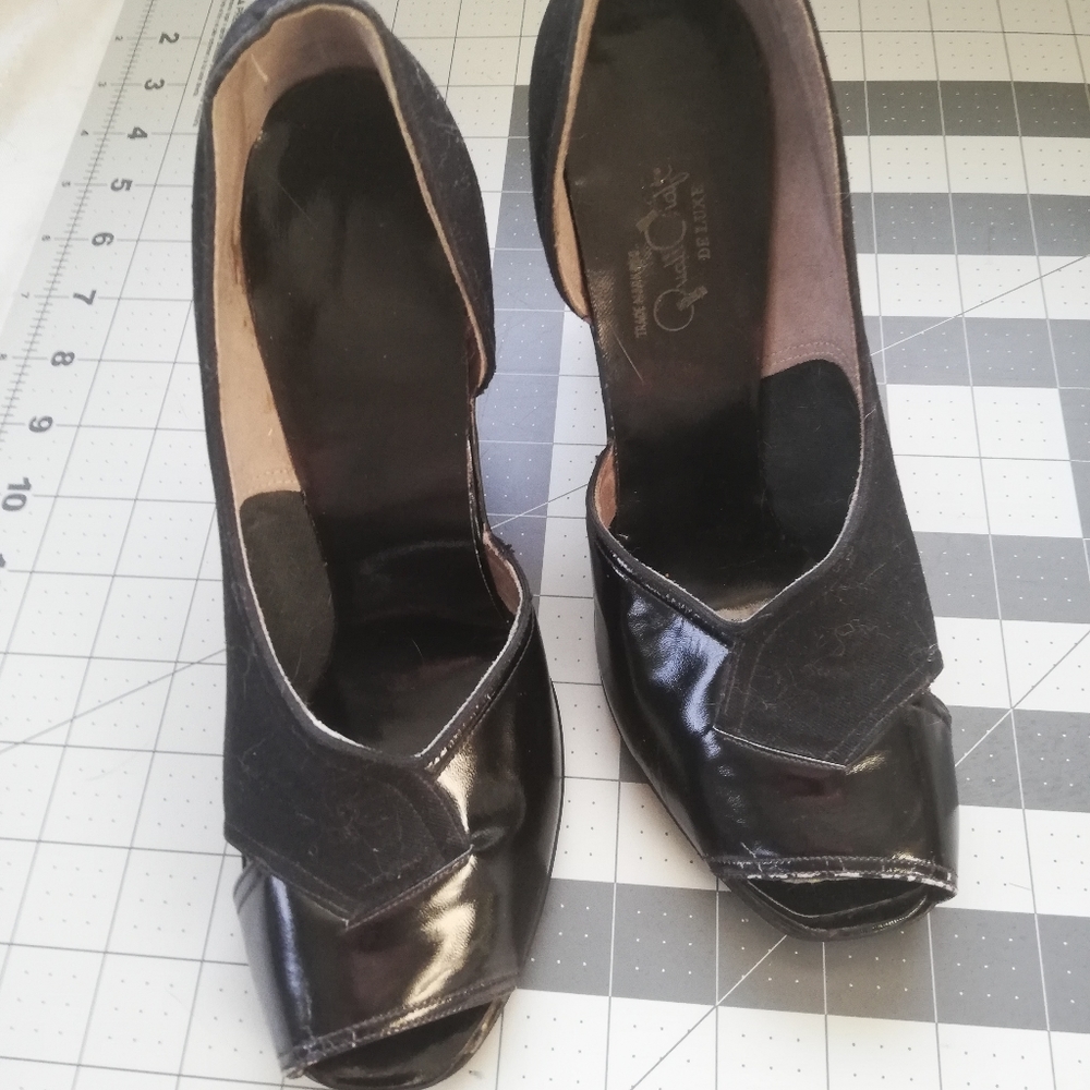 RESERVED Vintage 1940s Black Heels Shoes
